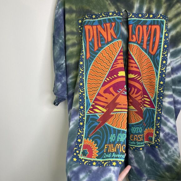 Pink Floyd Distressed April 1970 Fillmore East Tie Dye T Shirt L/XL Licensed - Picture 4 of 16